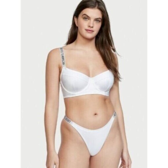 Victorias Secret White Shine Strap Wicked Bikini Top NWT - Picture 3 of 5